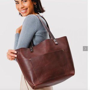 "almost perfect" leather tote bag- portland leather